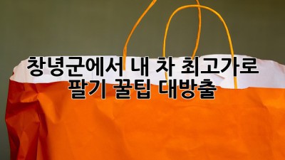 🚗 창녕군에서 내 차 최고가로 팔기! 꿀팁 대방출 🍯